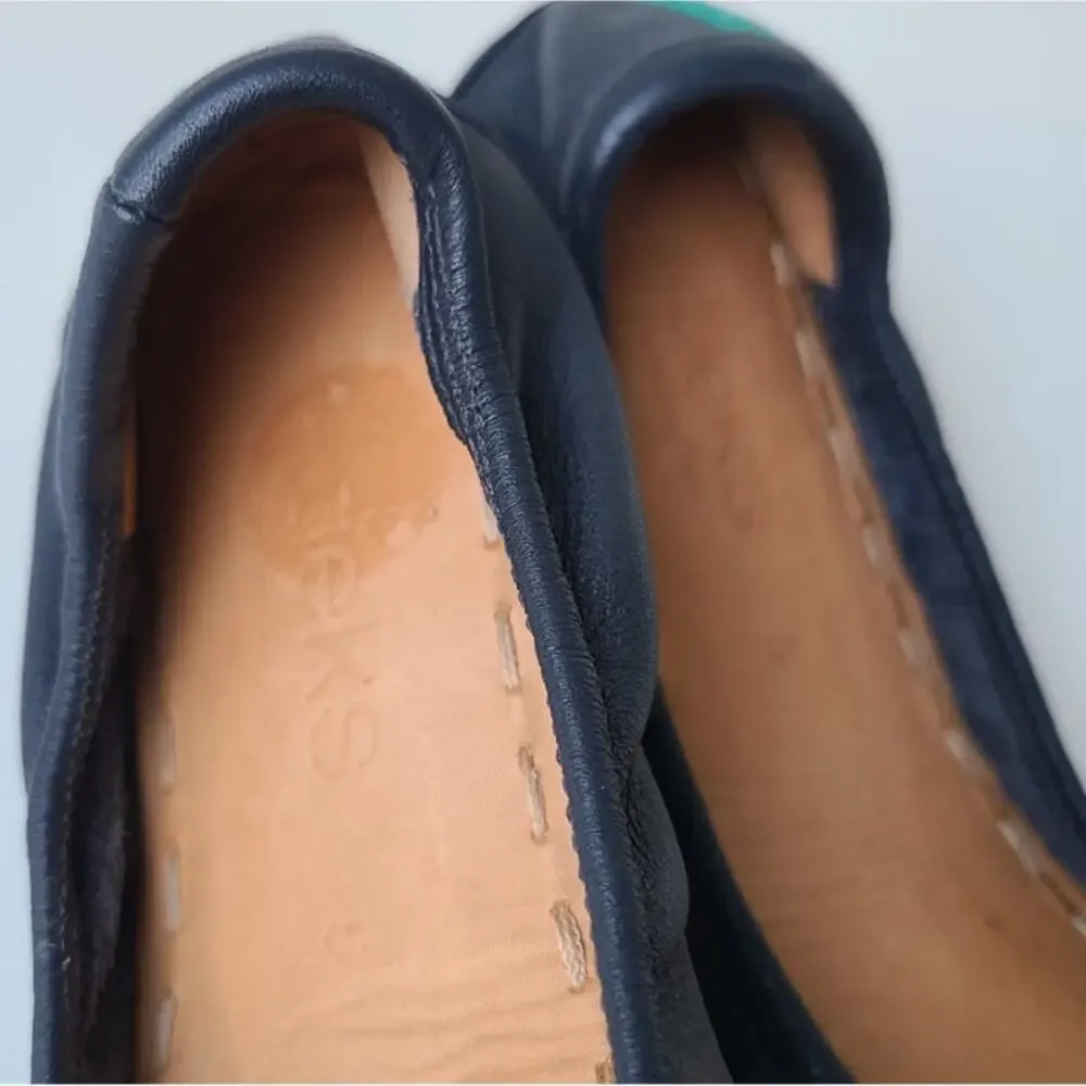 Tieks by Gavrieli California Navy Blue Leather Ballet Flats Foldable Womens Sz 5